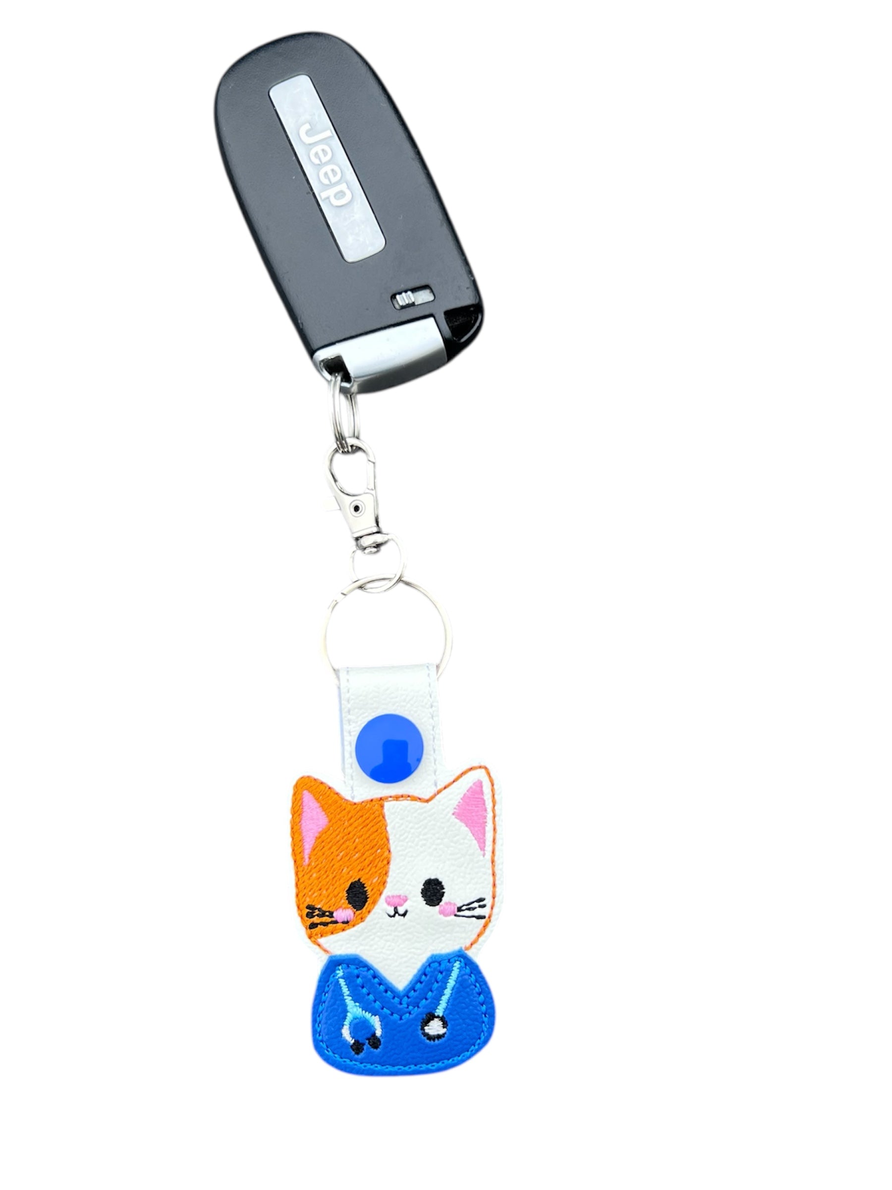 Embroidered Cat in Scrubs and Stethoscope Keychain – Cute & Professional Accessory