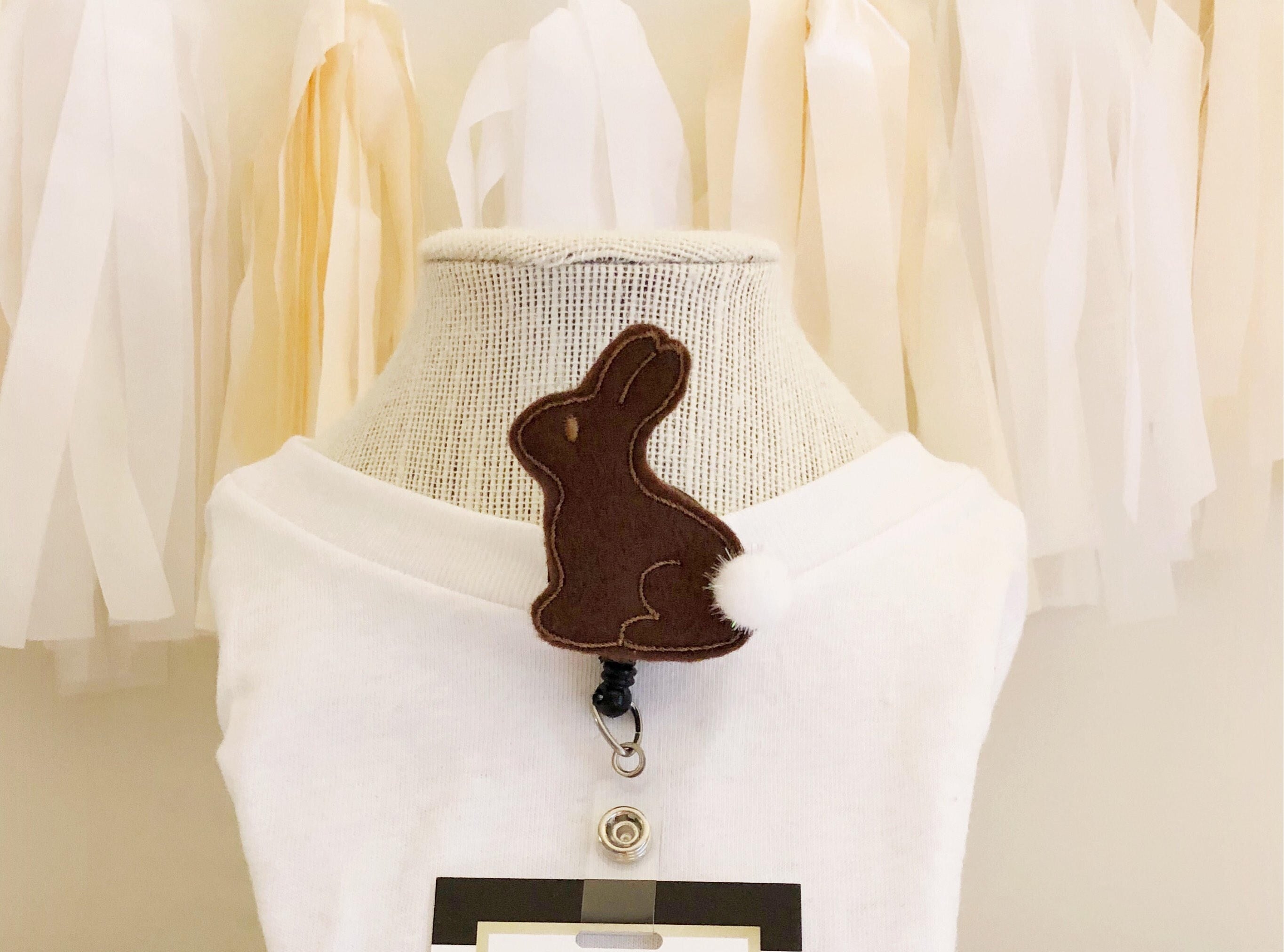 chocolate bunny badge reel