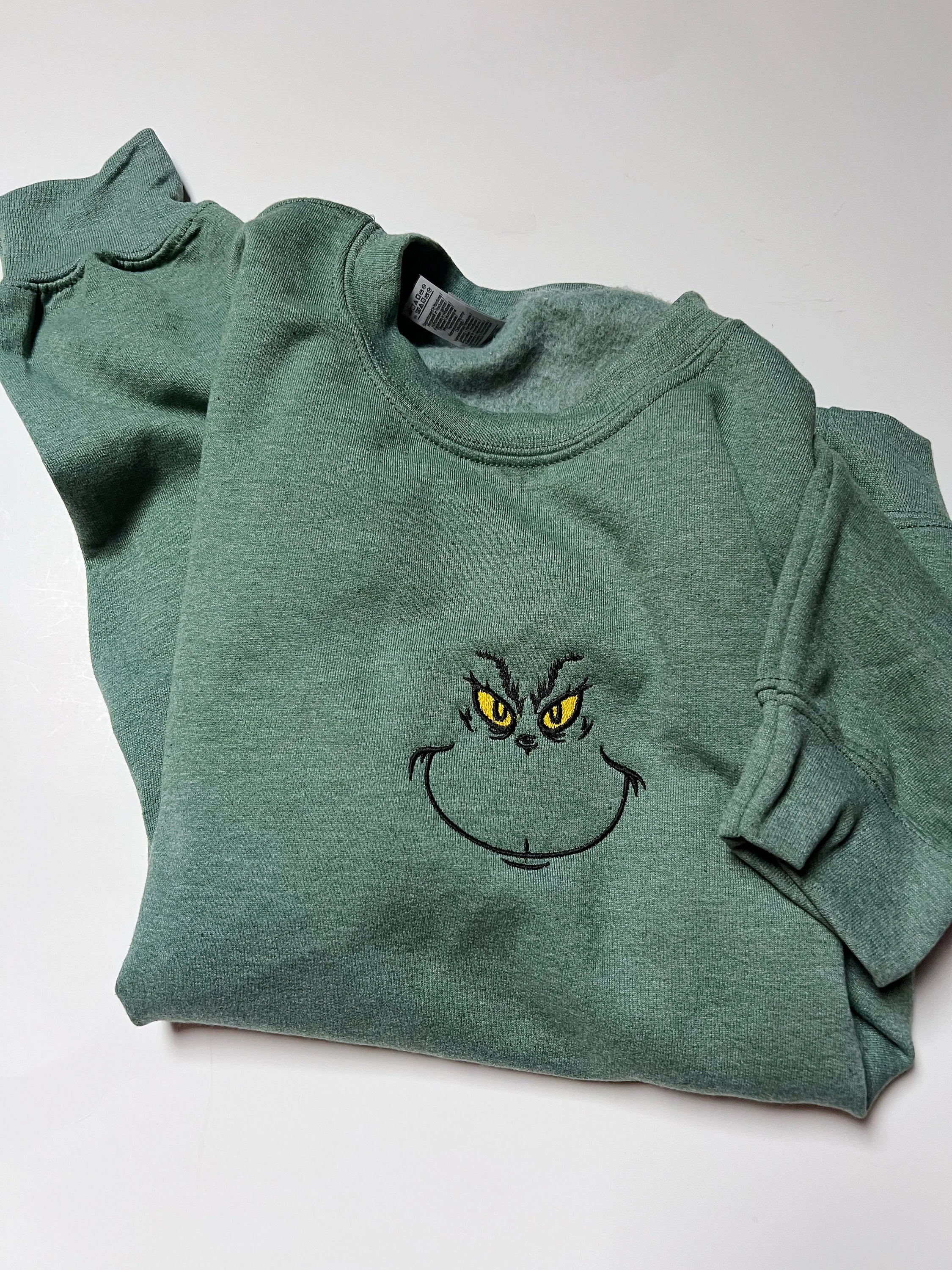 grumpy holiday sweathirt embroidered