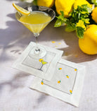 Embroidered Cocktail Napkins Lemons