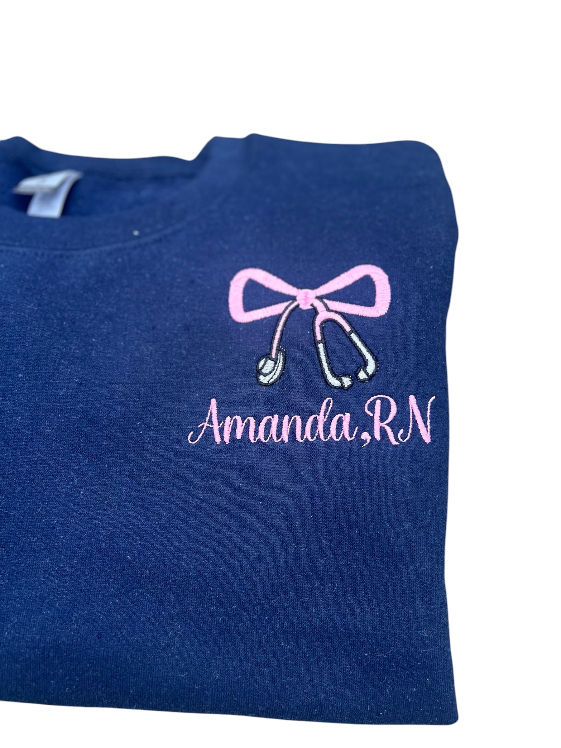 Nurse Sweatshirt Embroidered- Custom Name and Credentials