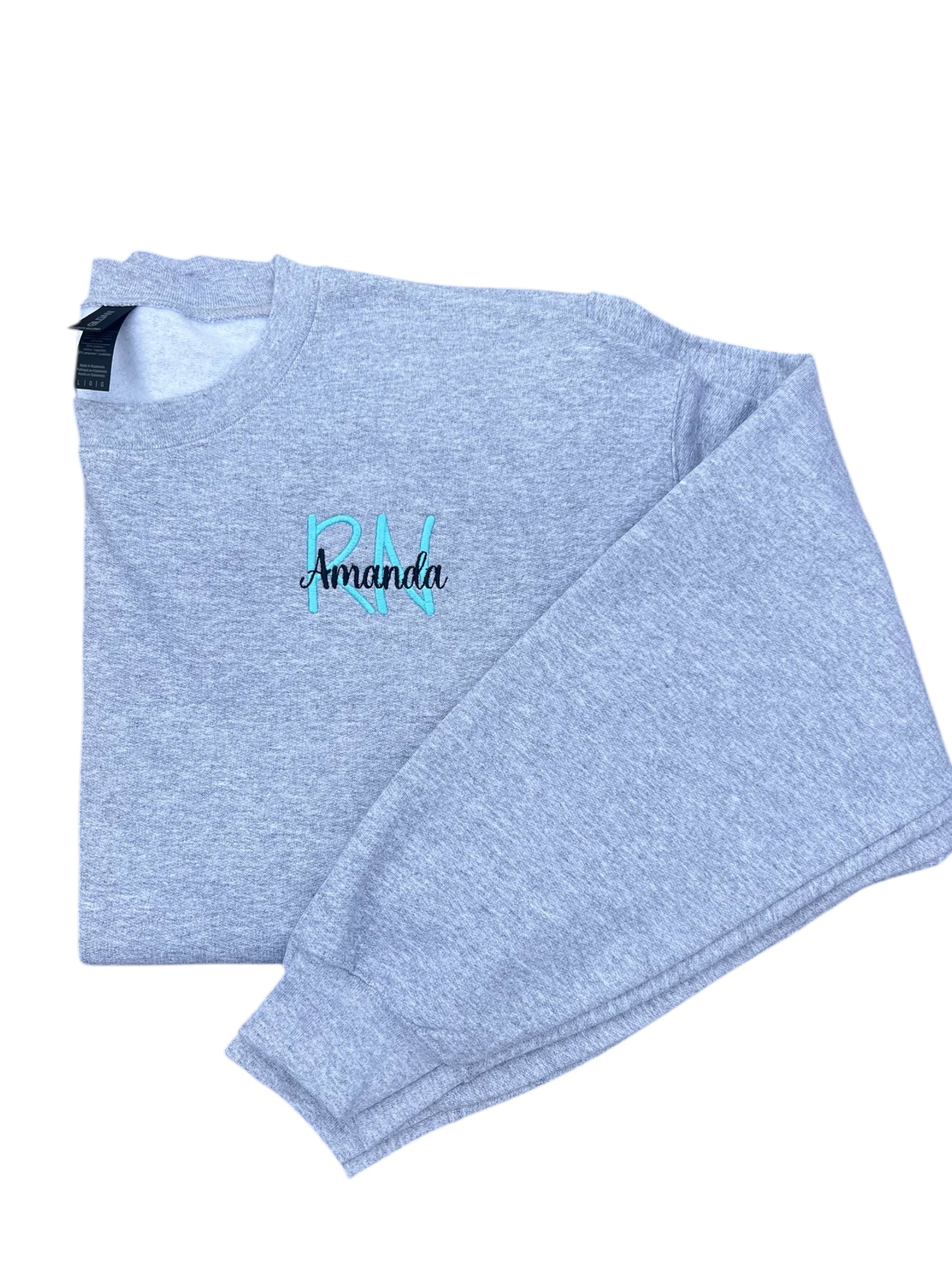 Nurse Sweatshirt with Stethoscope Embroidered- Custom Name and Credentials