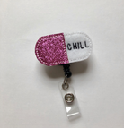 Chill Pill Badge Reel Pink