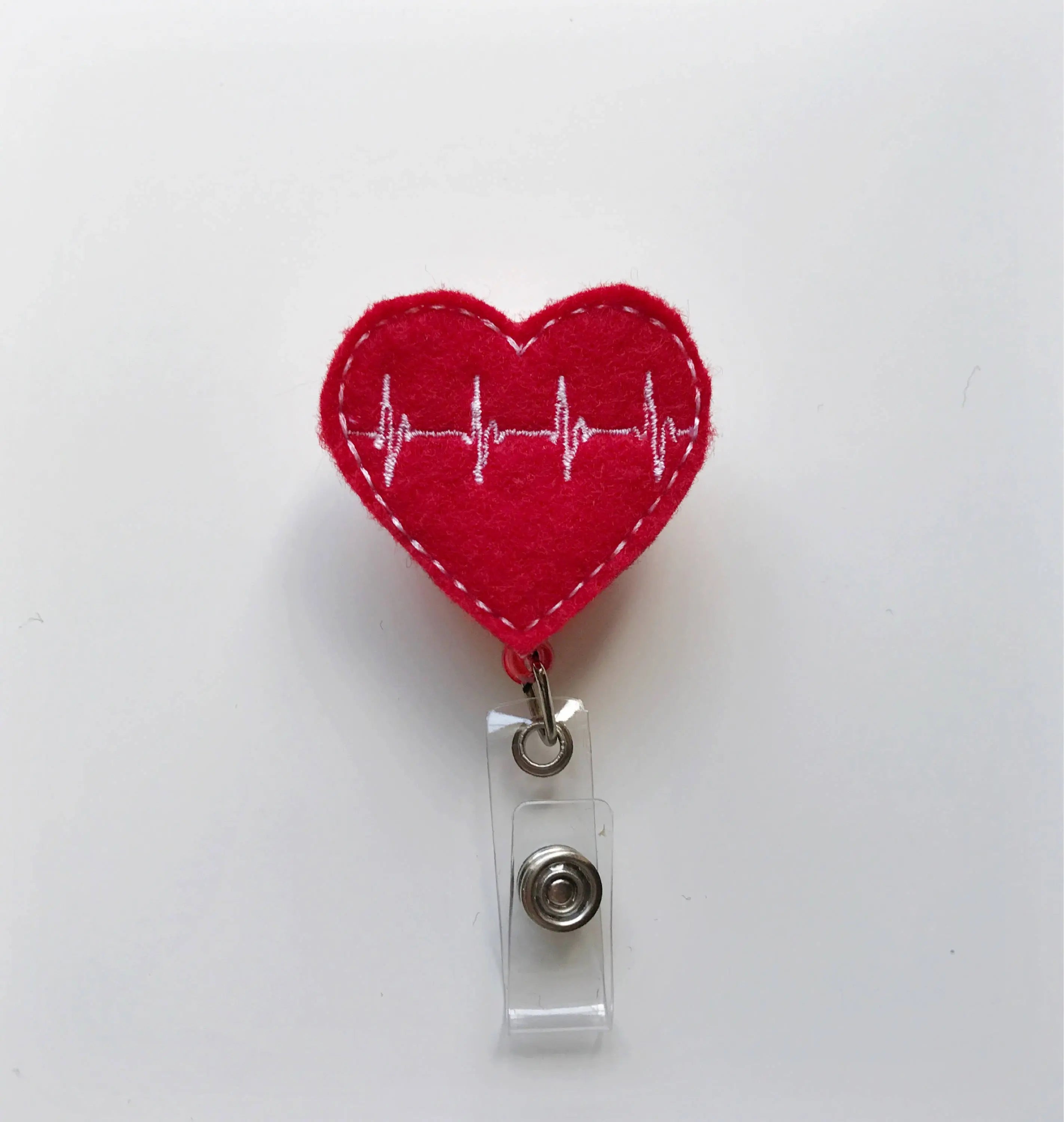 Heart ekg badge reel