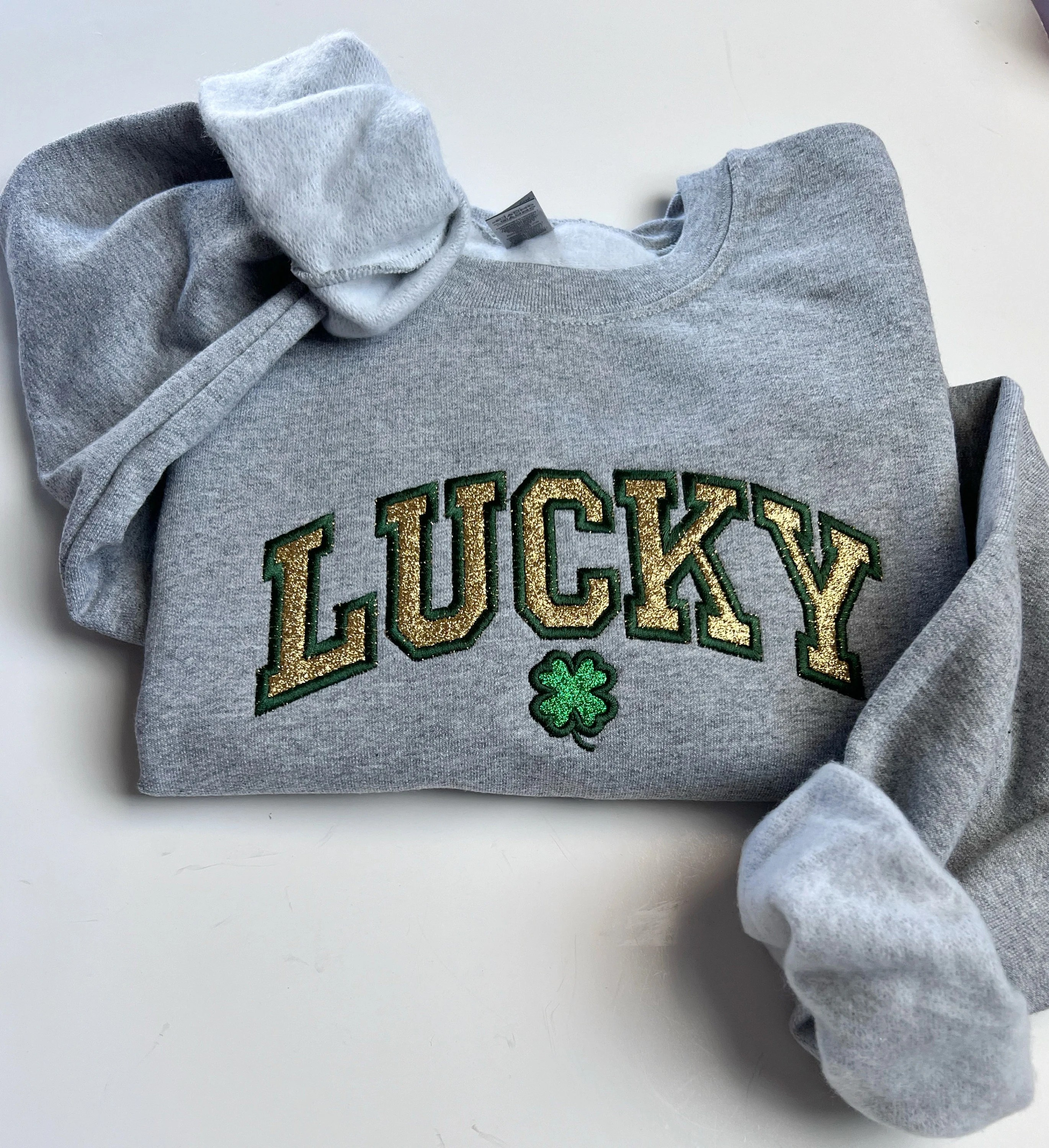 Lucky Shamrock Glitter Sweatshirt