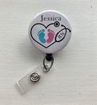 Baby Feet Personalized Badge Reel