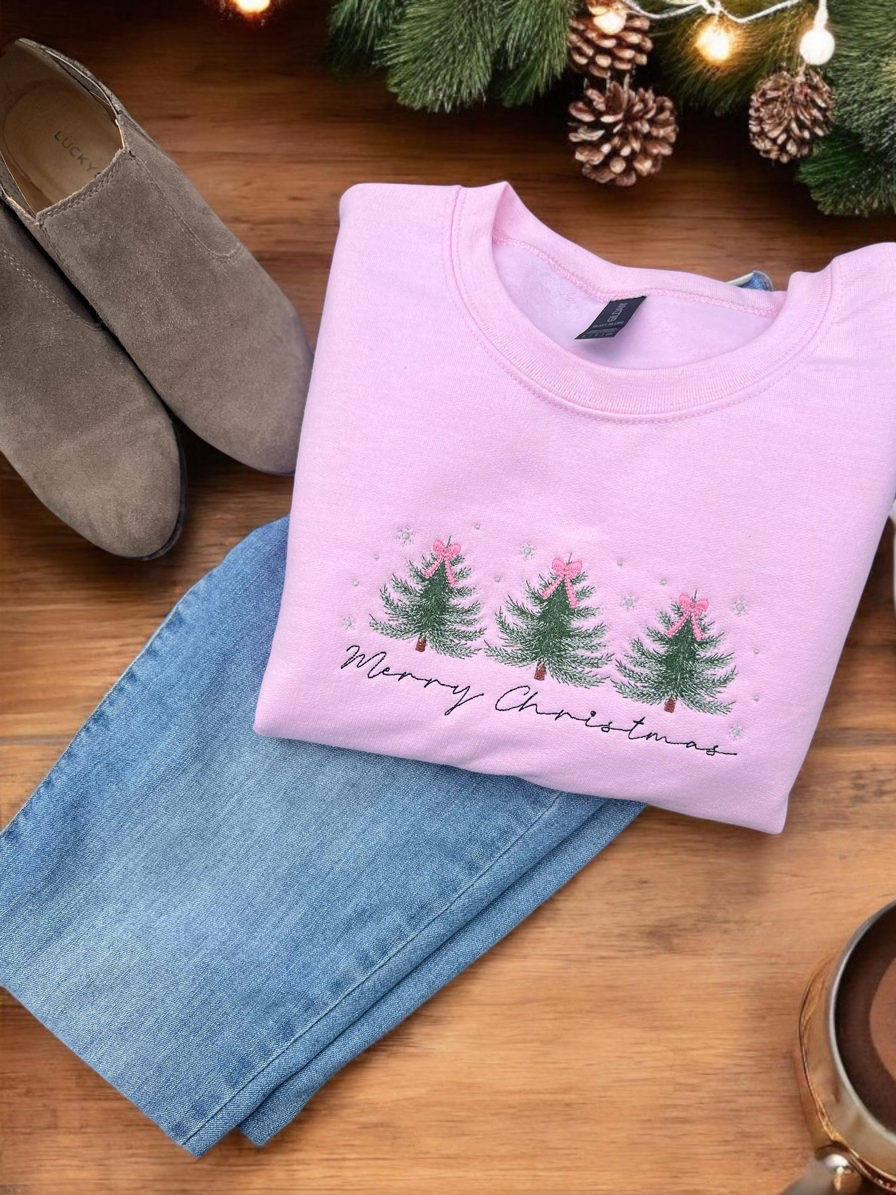 merry christmas sweatshirt with trees