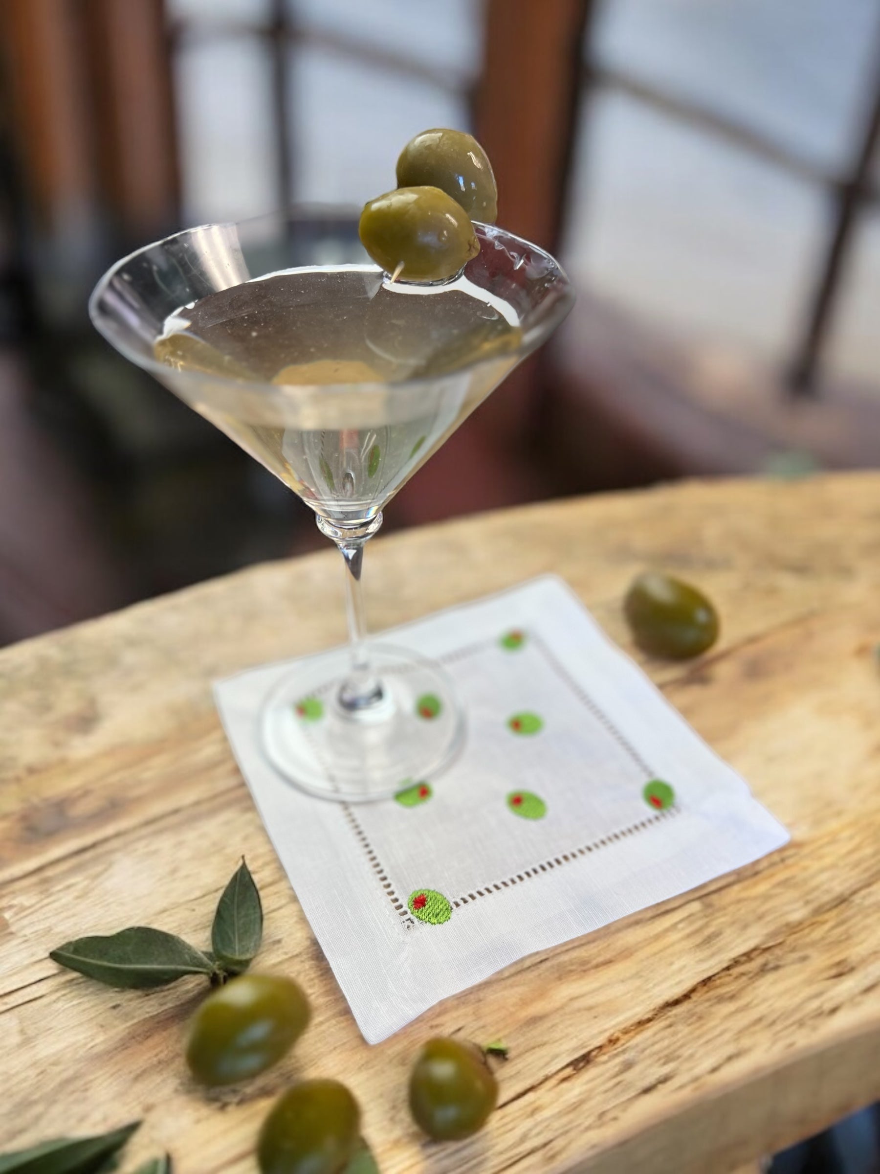 olives cocktail napkin dirty martini
