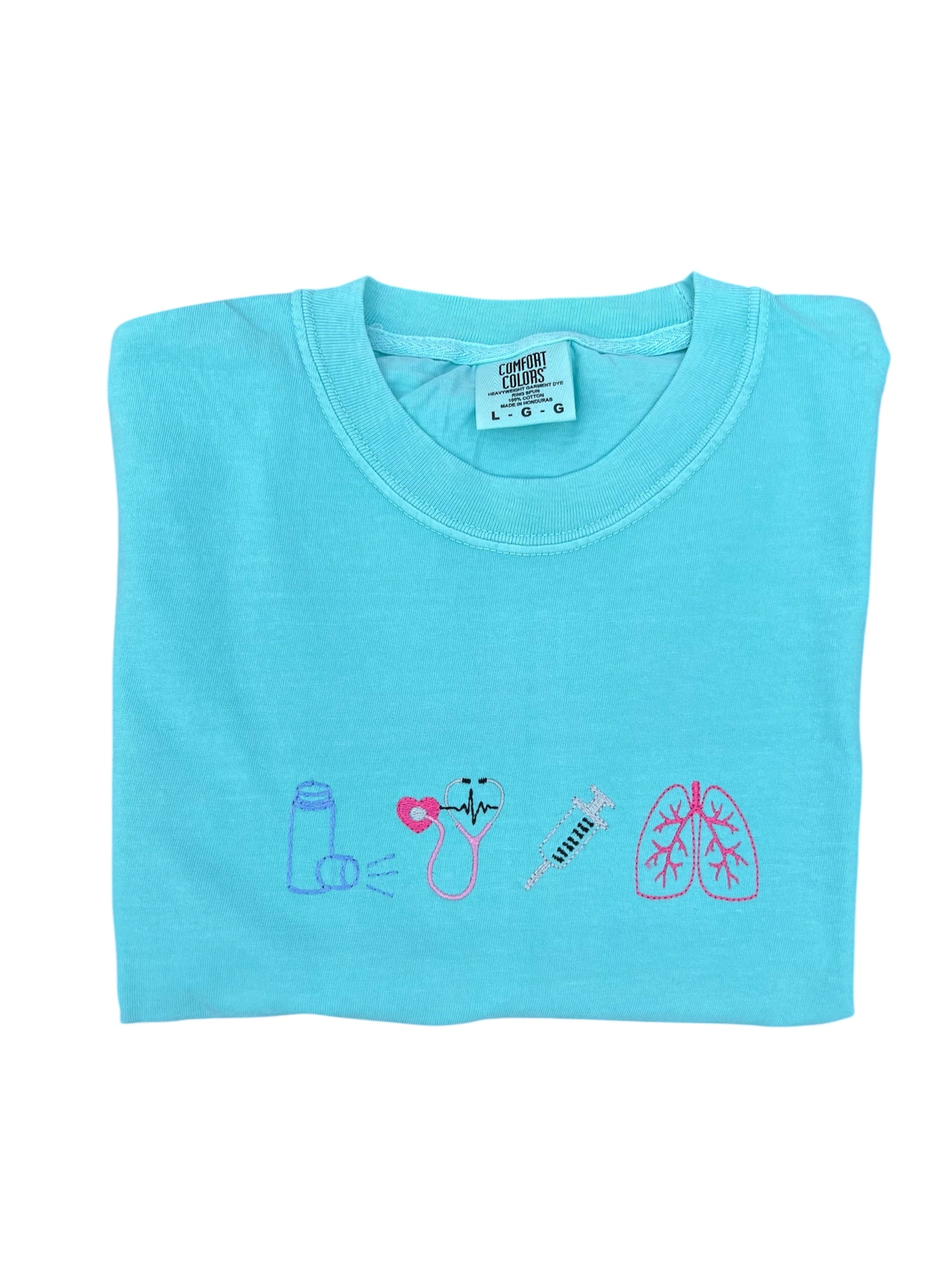 respiratory-icons-embroidered-comfort-colors-tshirt