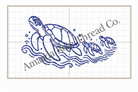 sea turtles embroidery design file
